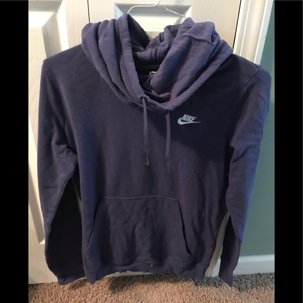 Nike Women's Essential Purple Funnel Neck Hoodie M